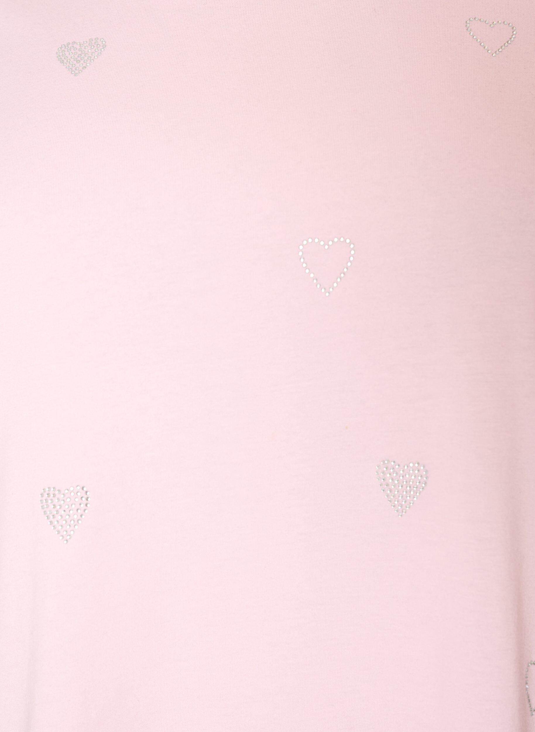 ZizziT-shirt i &oslash;kologisk bomuld med hjerter, Lyser&oslash;d, Packshot image number 2