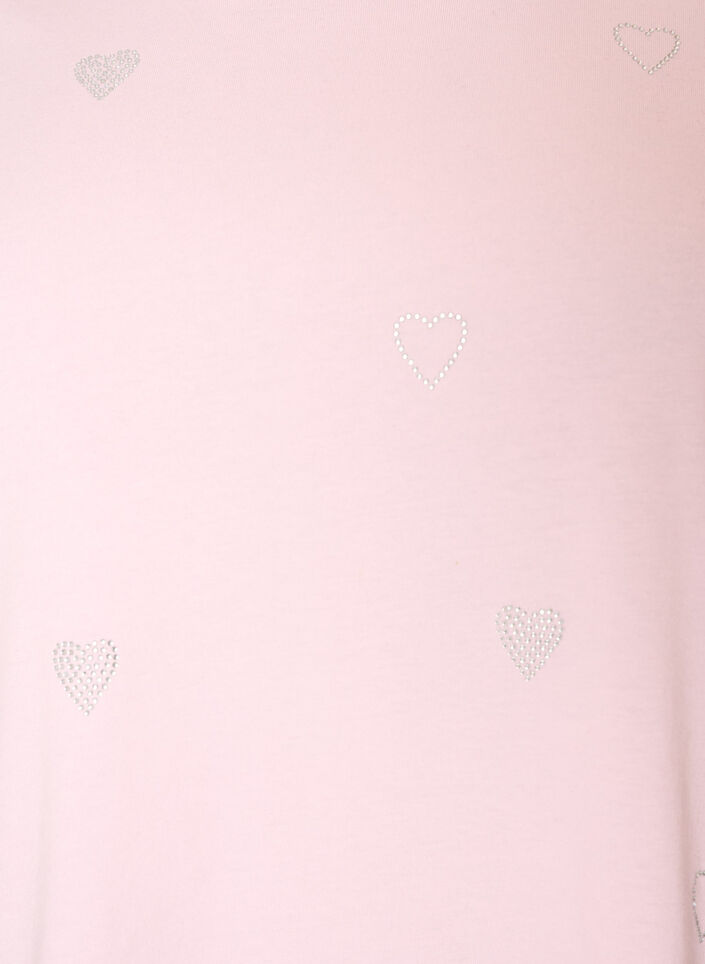 T-shirt i &oslash;kologisk bomuld med hjerter, Lyser&oslash;d, Packshot image number 2