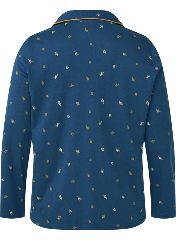 Natskjorte i bomuld, Blue Opal AOP, Packshot image number 1