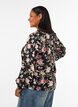 Blomstret bluse i h&oslash;r og viskose med lange &aelig;rmer, Sort, Model image number 2