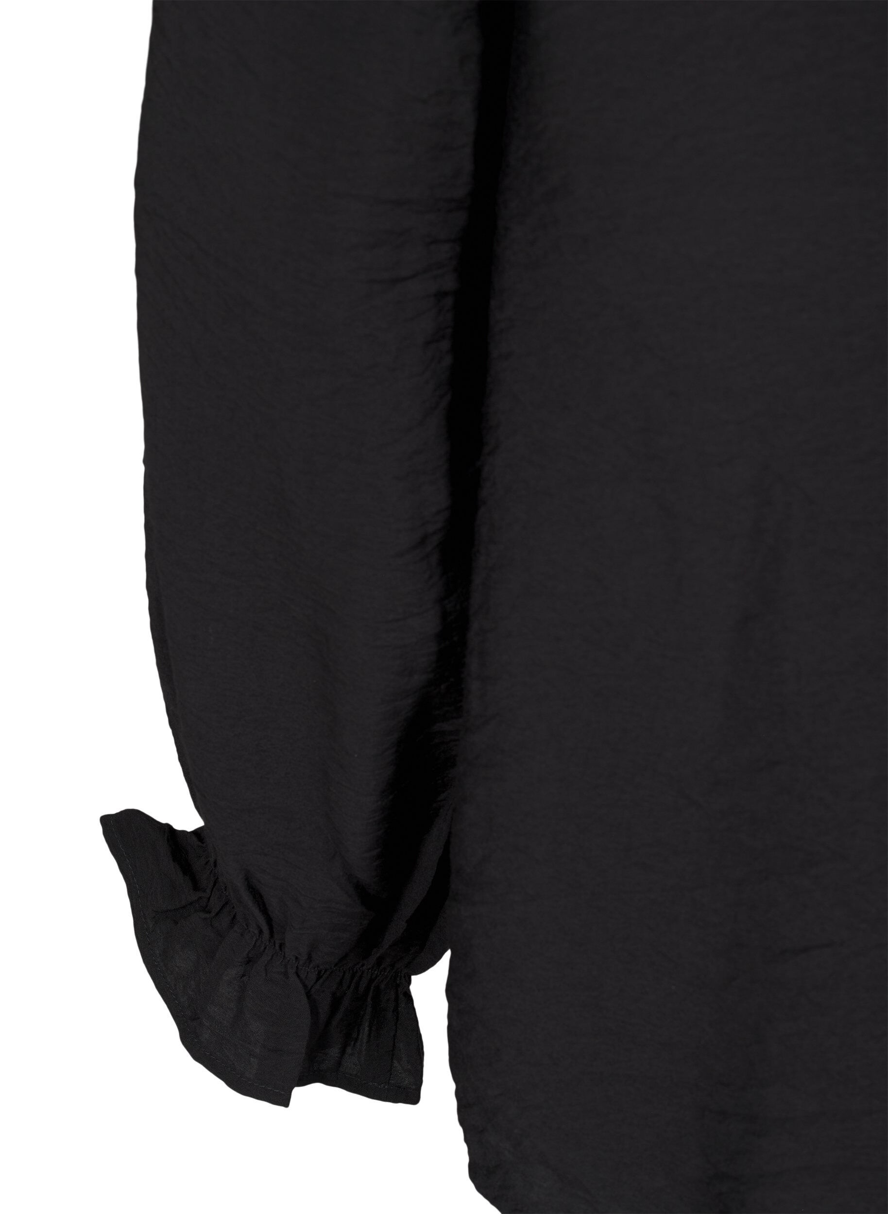 Zizzi Lang&aelig;rmet bluse med V-udsk&aelig;ring, Black, Packshot image number 3