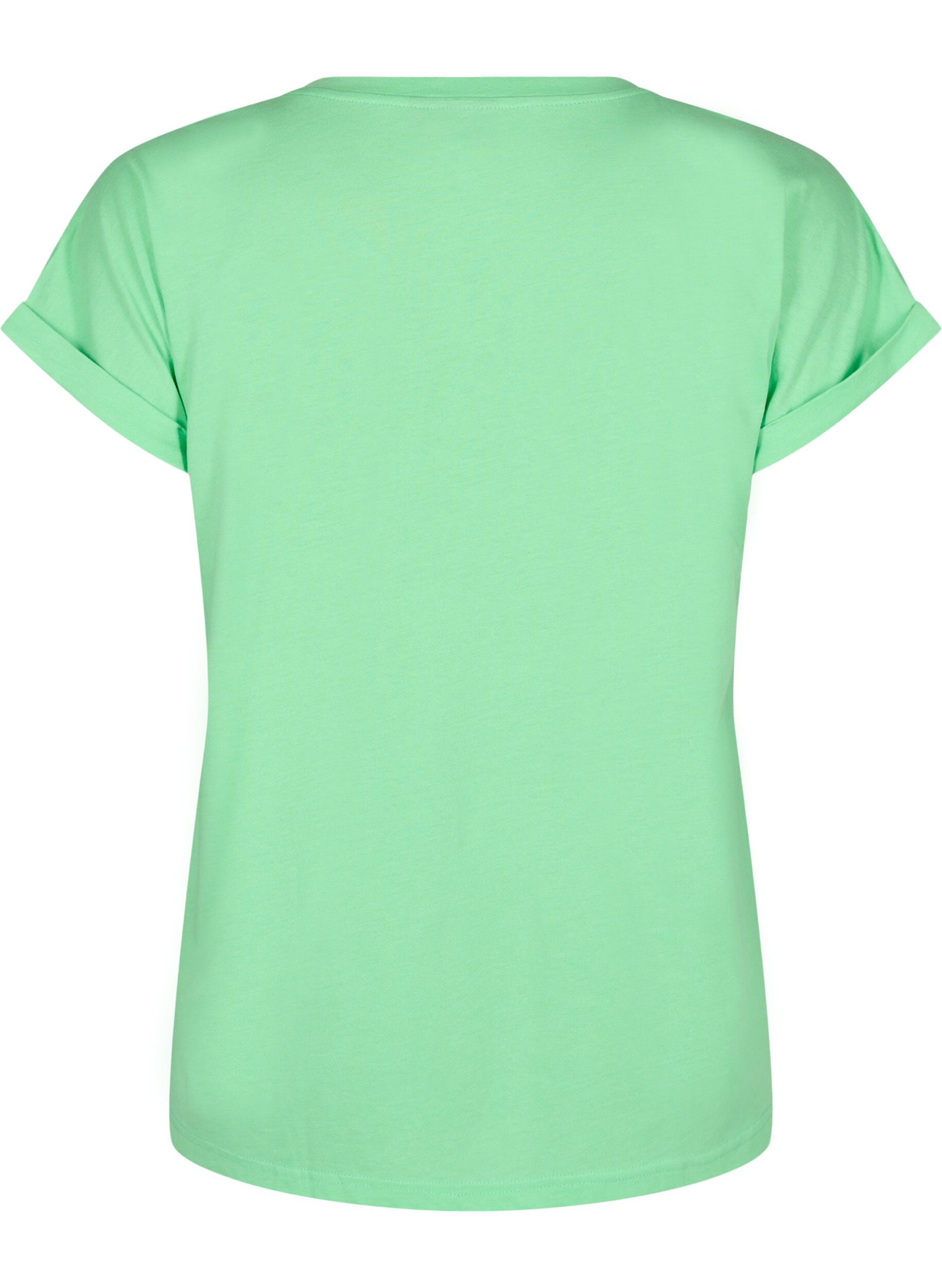 ZizziKort&aelig;rmet t-shirt i bomuldsblanding, Gr&oslash;n, Packshot image number 1