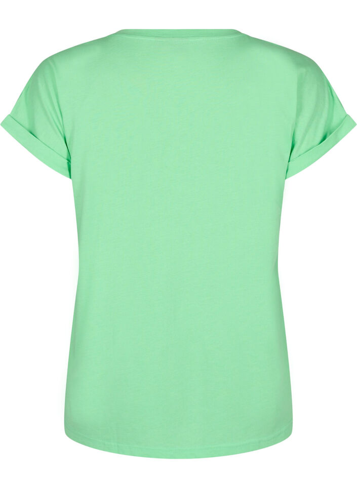 Kort&aelig;rmet t-shirt i bomuldsblanding, Gr&oslash;n, Packshot image number 1