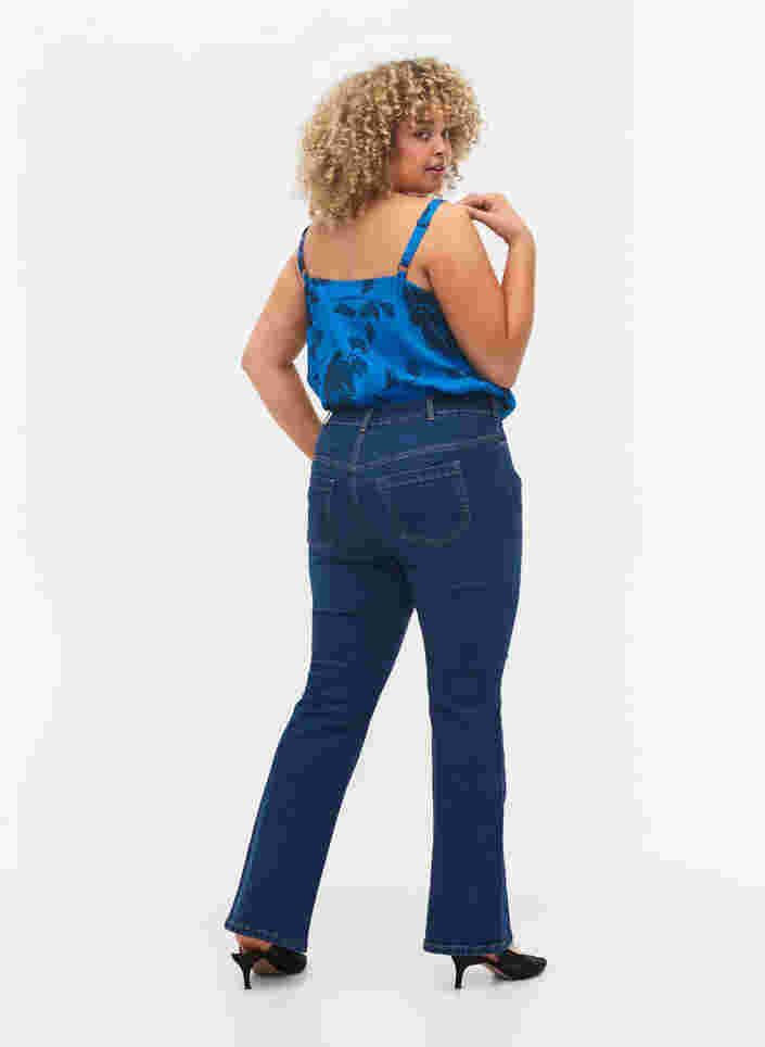 Ellen bootcut jeans med høj talje, Dark Blue, Model