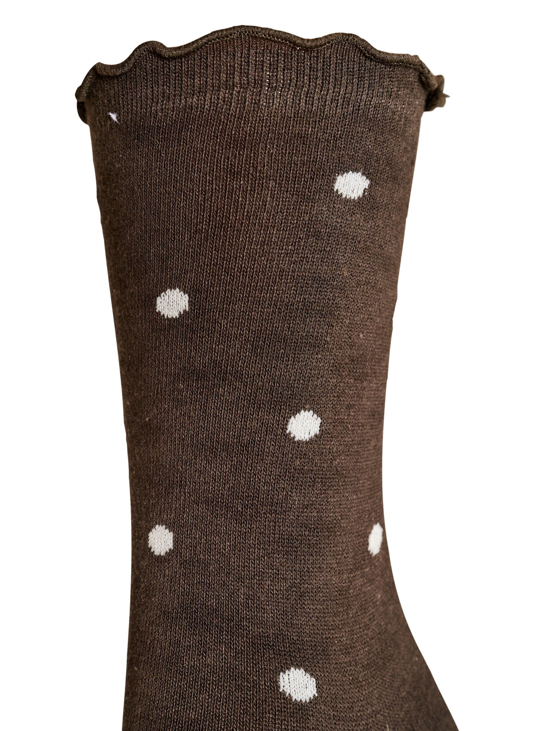 ZizziBomuldsstr&oslash;mper med motiver, Brun, Packshot image number 2