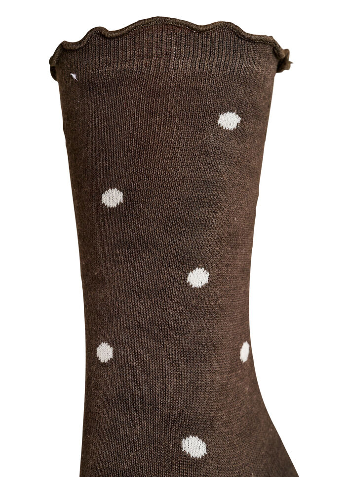 Bomuldsstr&oslash;mper med motiver, Brun, Packshot image number 2