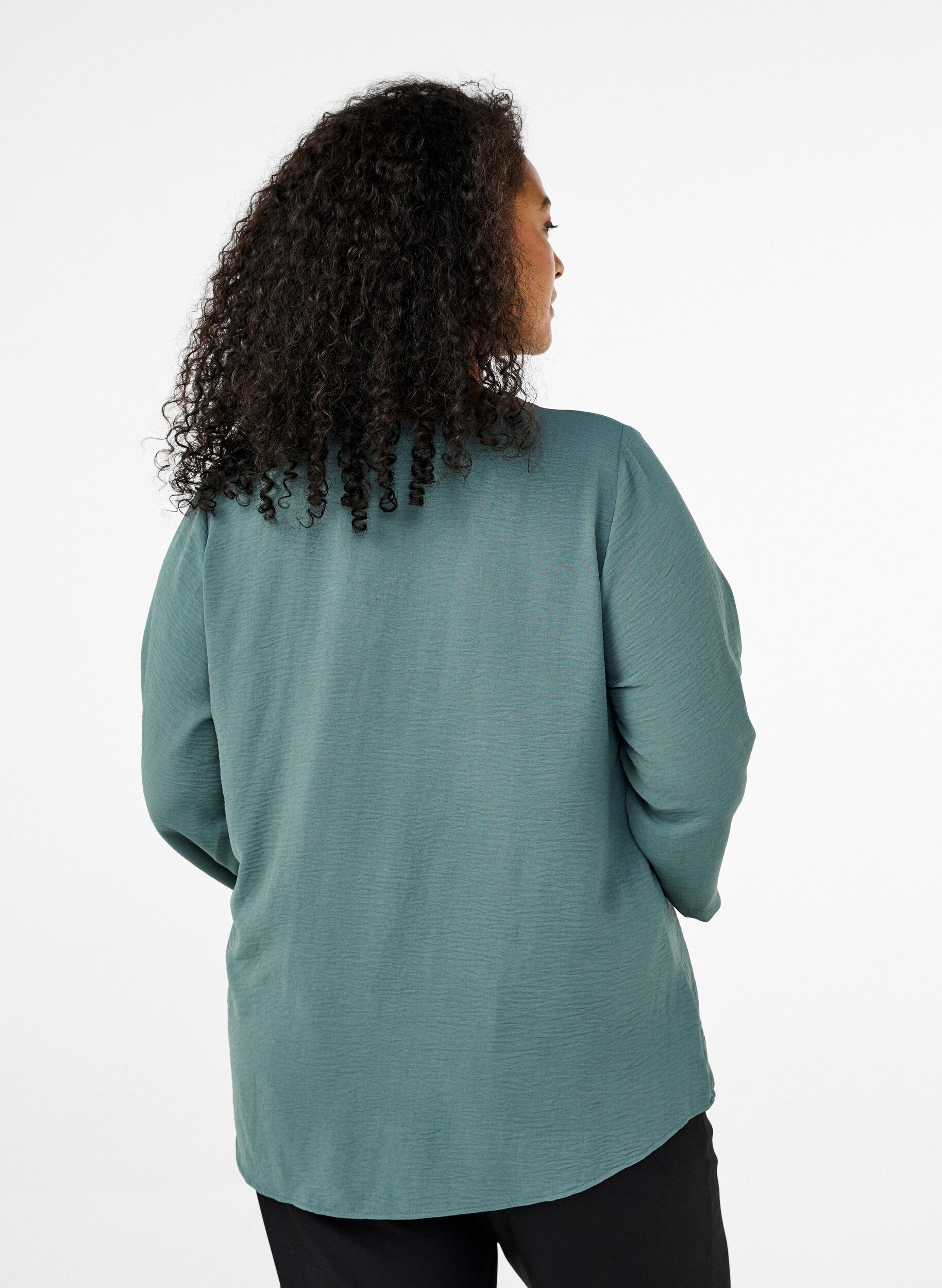 ZizziBluse med 3/4 &aelig;rmer, Gr&oslash;n, Model image number 2