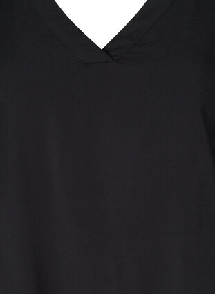 Kortærmet tunika med v-hals, Black, Packshot image number 2