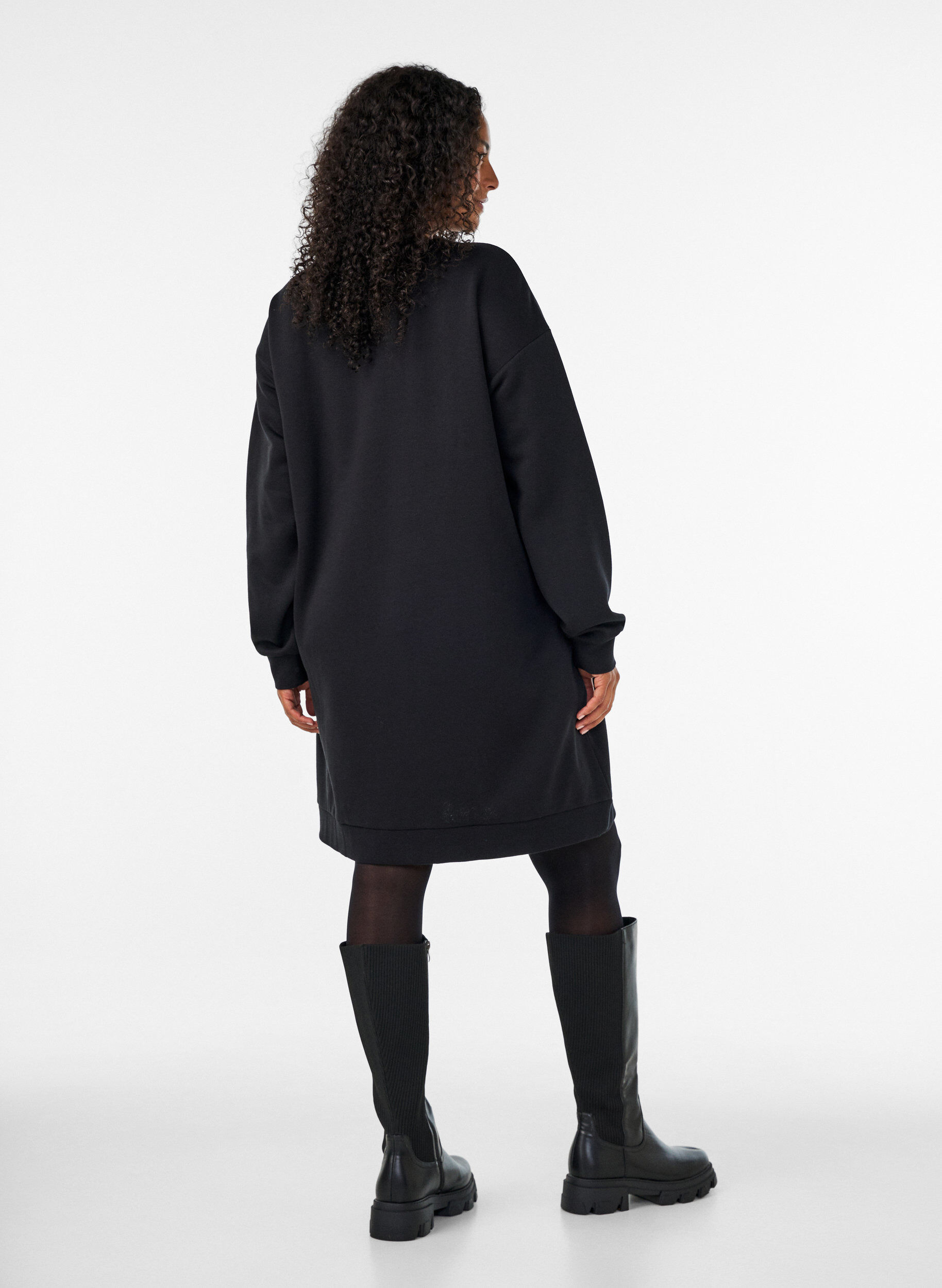 ZizziL&oslash;s sweatkjole med lommer, Sort, Model image number 2