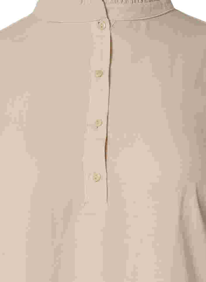 Langærmet tunika med flæsekrave, Warm Off-white, Packshot image number 2