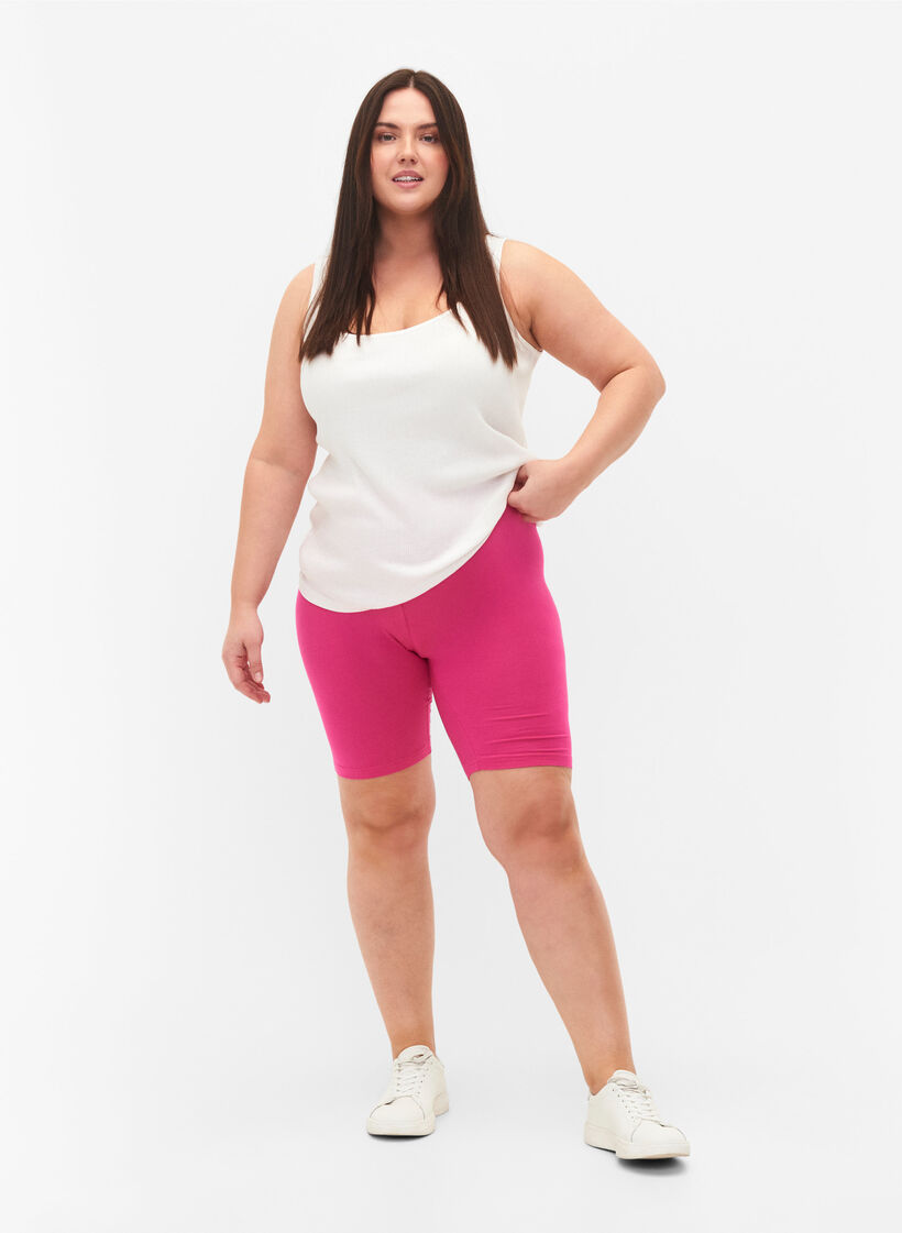 Ensfarvede basis cykelshorts, Lyser&oslash;d, Model image number 1