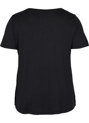 Kortærmet t-shirt med justerbar bund, Black, Packshot image number 1