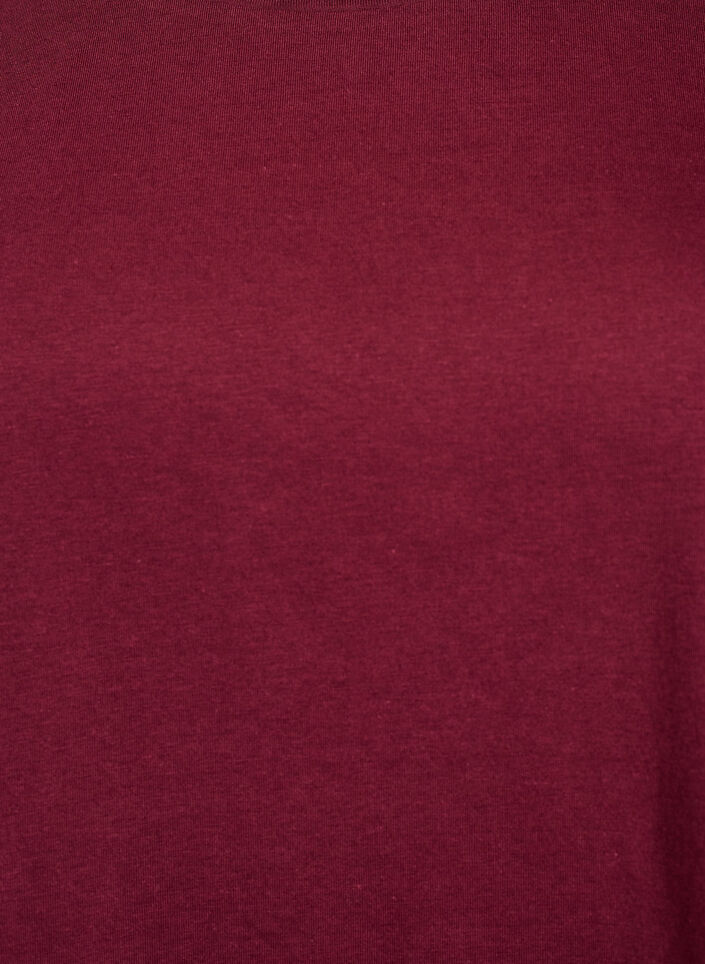 Kort&aelig;rmet t-shirt i bomuldsblanding, M&oslash;rk Bordeaux, Packshot image number 2