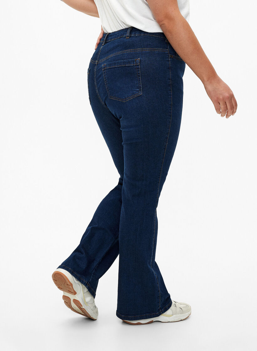 Ellen bootcut jeans med høj talje, Blå, Model image number 2