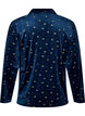 Pyjamasskjorte i velour med all-over print, Bl&aring;, Packshot image number 1