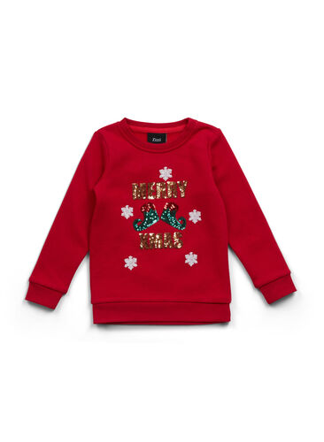 Jule sweatshirt til børn, Tango Red Merry XMAS, Packshot image number 0