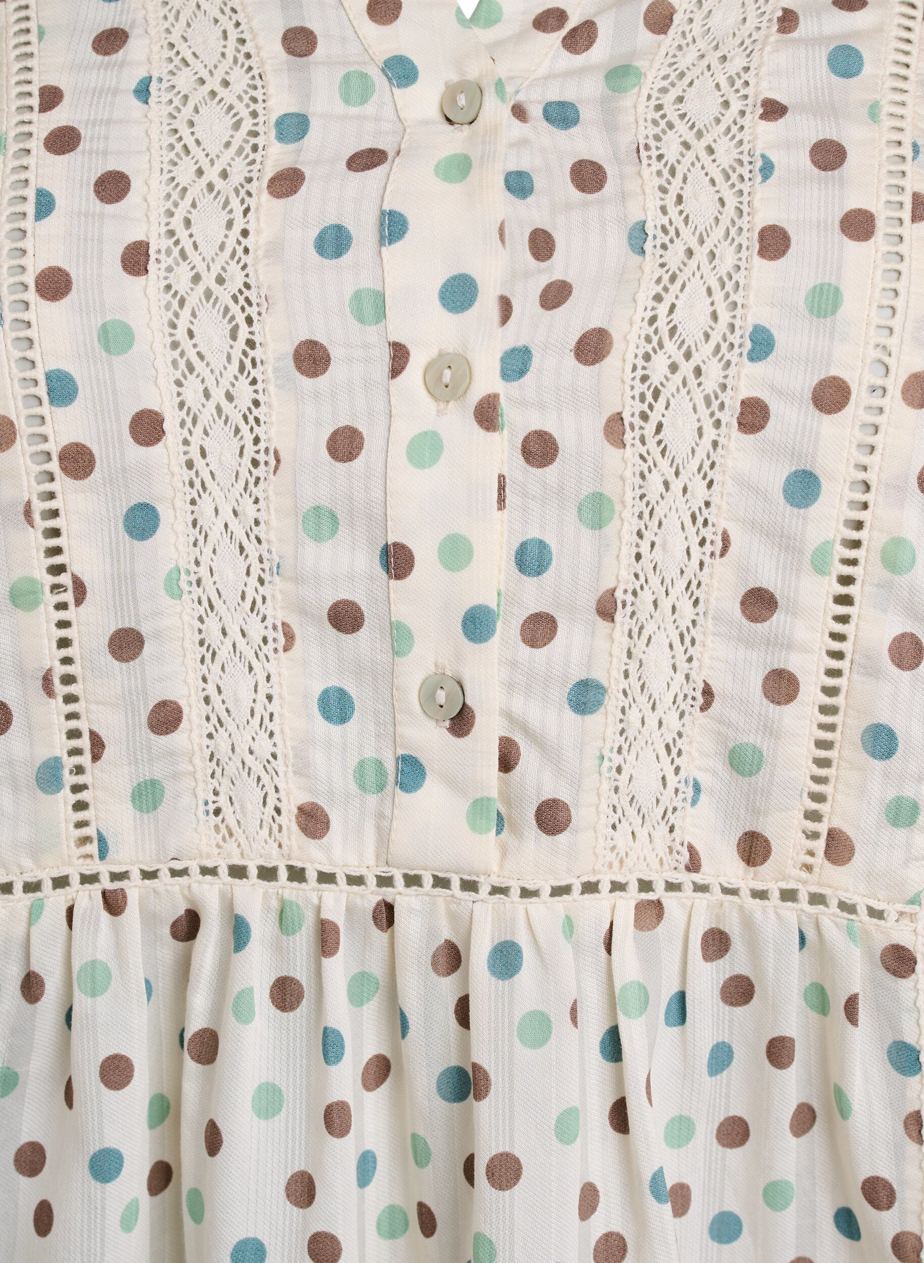 Zizzi Kort viskosekjole med blondeb&aring;nd og a-snit, Hvid, Packshot image number 2