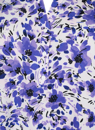 Bluse med korte ærmer og v-udskæring, Purple Small Flower, Packshot image number 2