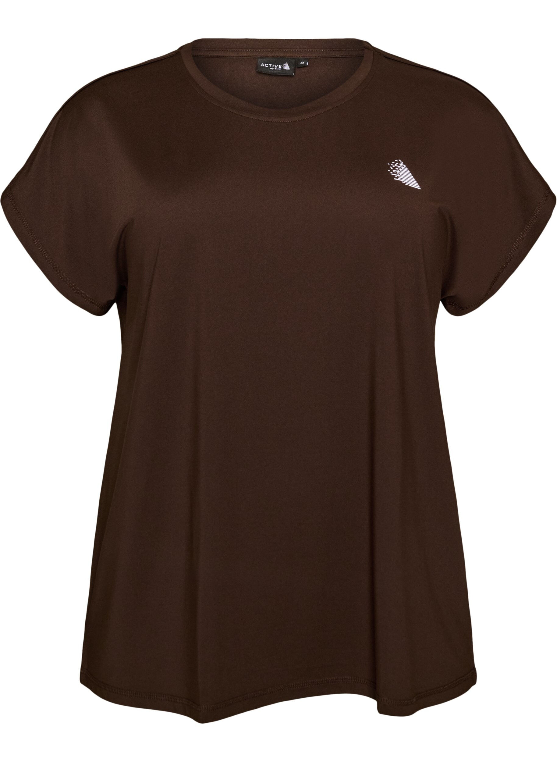 ZizziEnsfarvet tr&aelig;nings t-shirt, Brun, Packshot image number 0