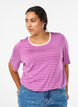 T-shirt med TENCEL&trade; Lyocell og striber, Lilla, Model image number 0