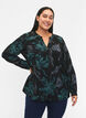 FLASH - Lang&aelig;rmet bluse med print, Black Scarab Flower, Model image number 0