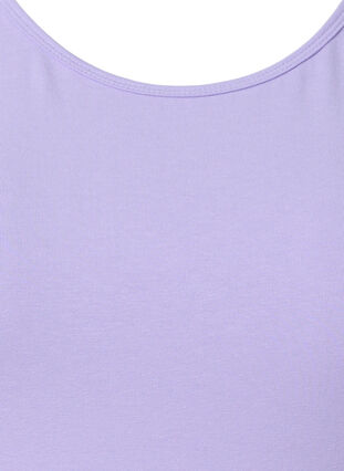 Ensfarvet basis top i bomuld, Lavender, Packshot image number 2