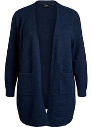 Lang cardigan med lommer, Bl&aring;