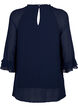 Bluse med asymmetrisk bund og 3/4 ærmer, Navy Blazer, Packshot image number 1