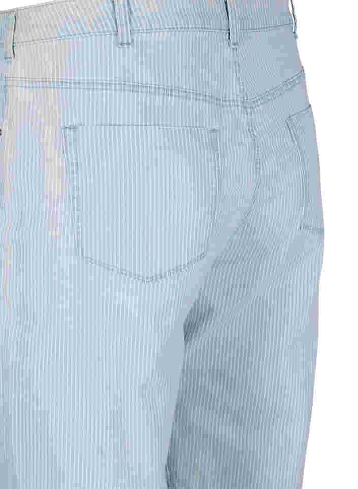 Straight jeans med ankellængde og striber, Light Blue Stripe, Packshot image number 3