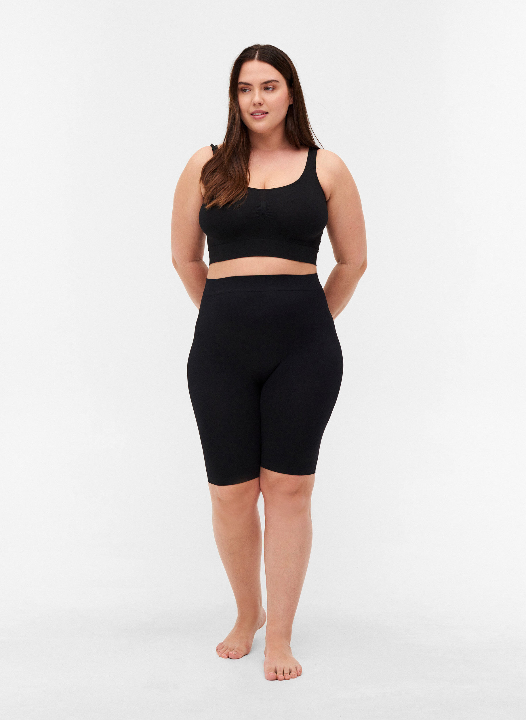 Zizzi Seamless cykelshorts, Black, Model image number 4
