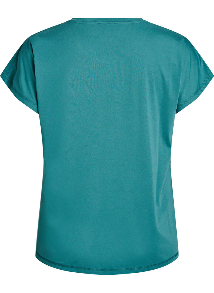 Ensfarvet tr&aelig;nings t-shirt, Bl&aring;, Packshot image number 1
