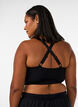 Seamless sports-bh med ribstruktur, Sort, Model image number 2