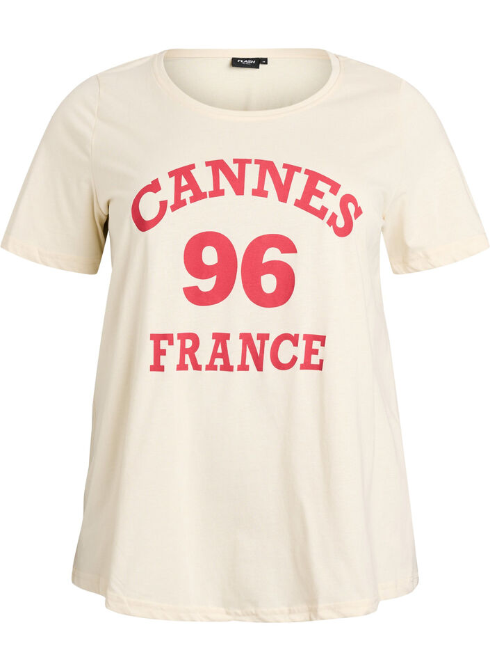 T-shirt med motiv, Vanilla, Packshot image number 0