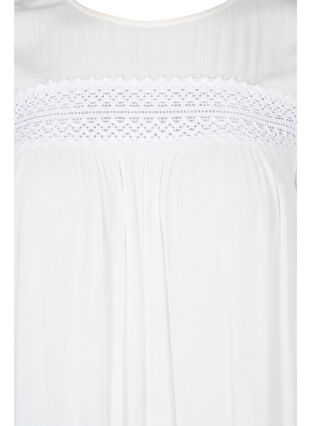 Viskose kjole med blondedetaljer, Off White, Packshot image number 2