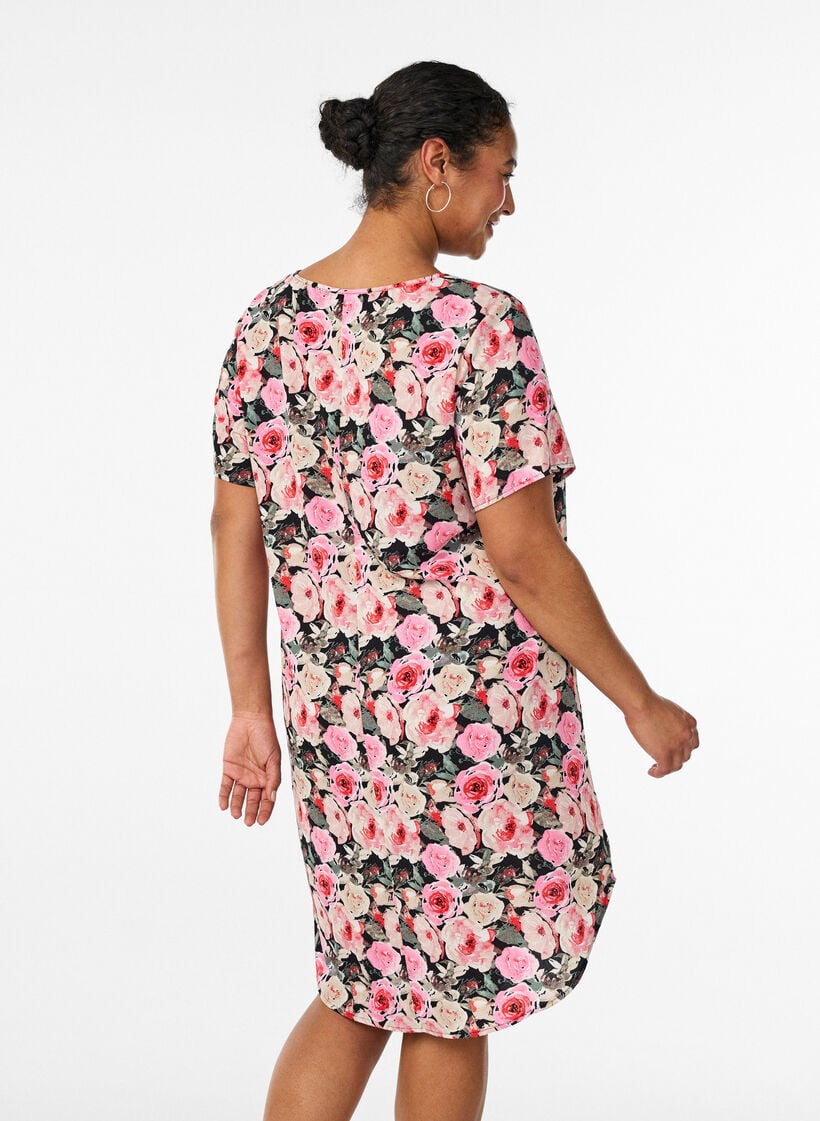 Skjortekjole i broderie anglaise med bindeb&aelig;lte, Sort, Model image number 2