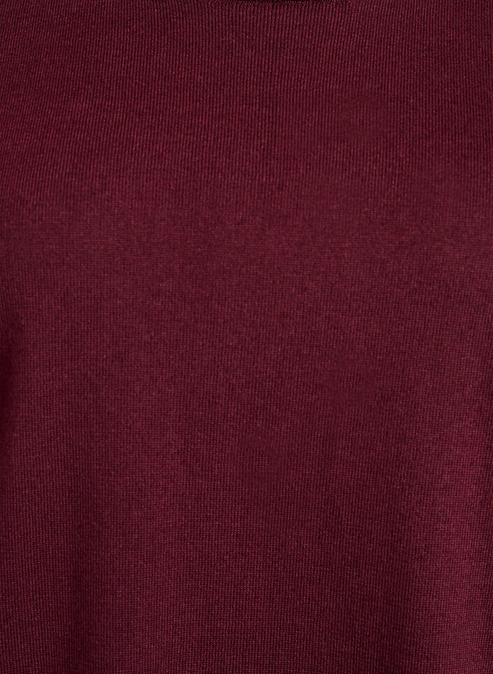 Finstrikket bluse med korte &aelig;rmer, R&oslash;d, Packshot image number 2