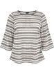 Crochet bluse med 3/4 ærmer, Black White, Packshot image number 0