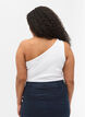 One-shoulder top i bomuld, Bright White, Model image number 1