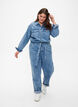 Langærmet denim jumpsuit, Light Blue Denim, Model image number 0