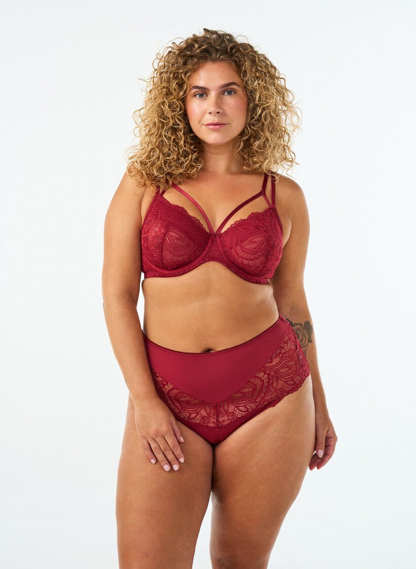 Full cover-bh med blonde og dobbelte stropper, Sort, Model image number 1