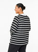 Cardigan med bindebånd, Black White stripe, Model image number 1