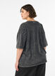 Oversize T-shirt i &oslash;kologisk bomuld med college print, Sort, Model image number 2