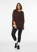 Fleecevest med trykknapper og sidelommer, Brun, Model image number 1