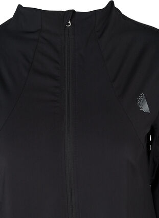 Løbejakke med reflex og lomme, Black, Packshot image number 2
