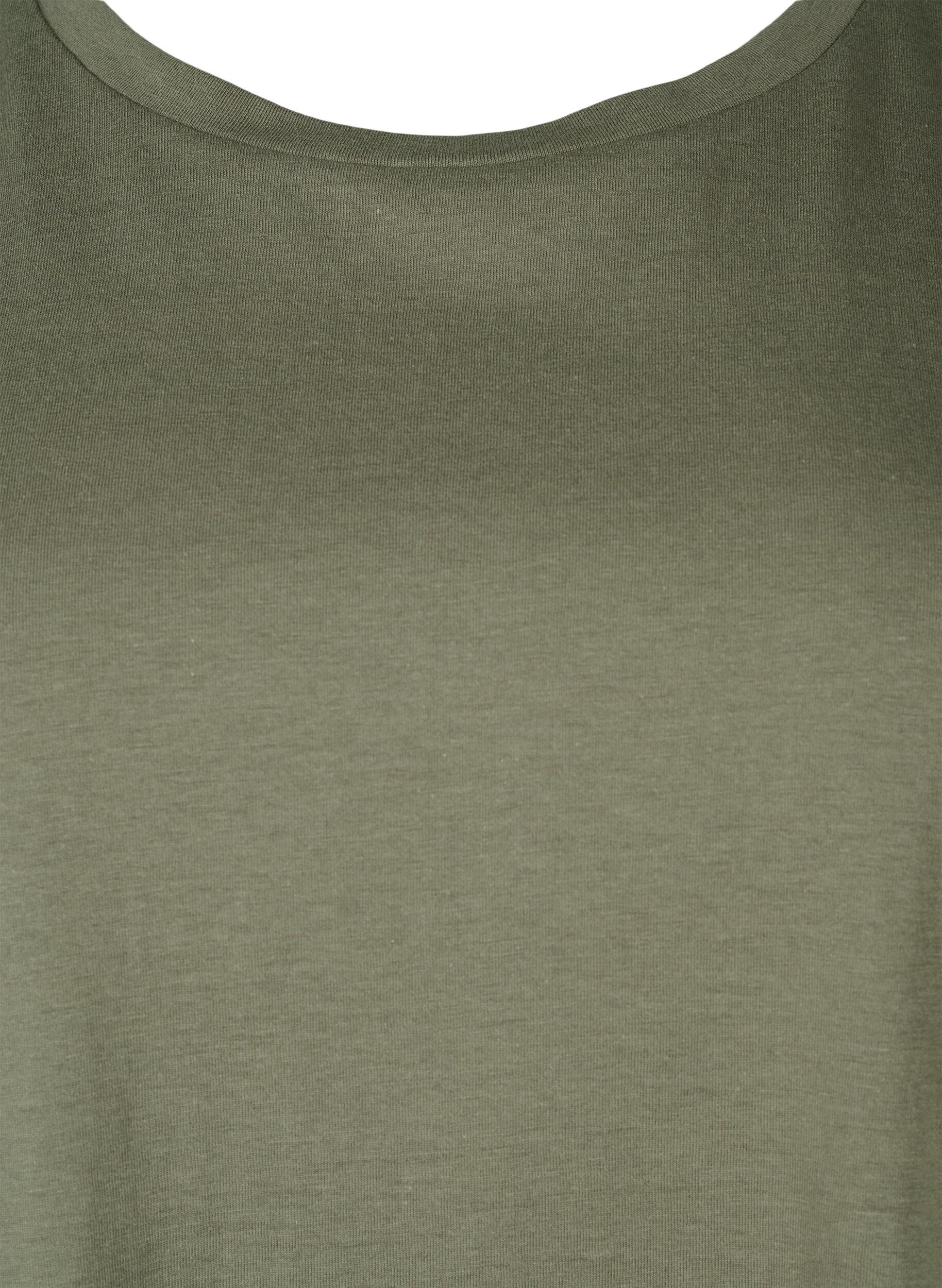 Zizzi 2-pak kort&aelig;rmet t-shirts, Gr&oslash;n, Packshot image number 4