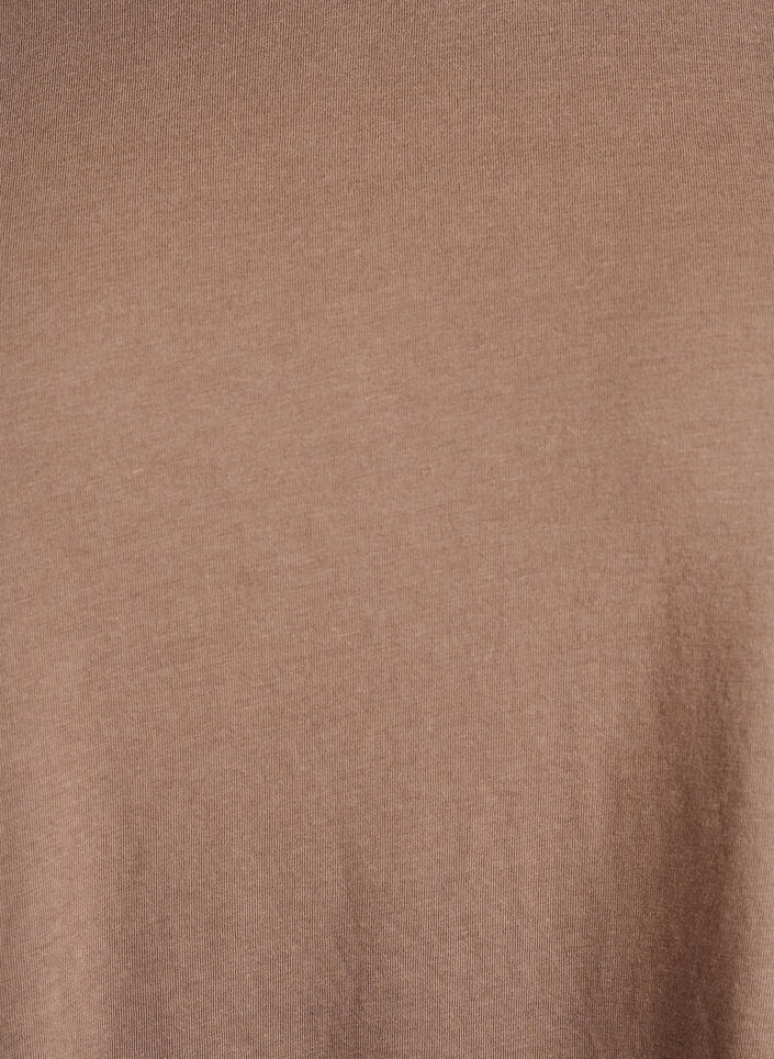 Kort&aelig;rmet t-shirt i bomuldsblanding, Brun, Packshot image number 2