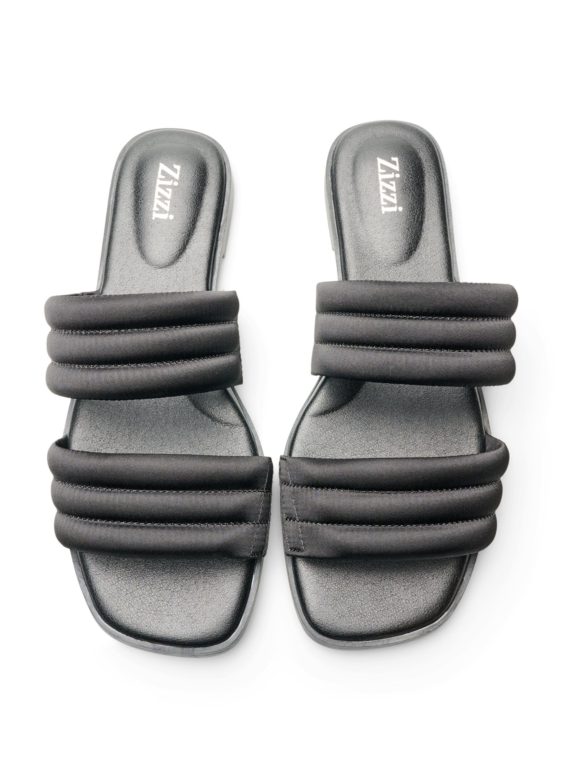 Zizzi Sandal med polstrede remme, Sort, Packshot image number 2