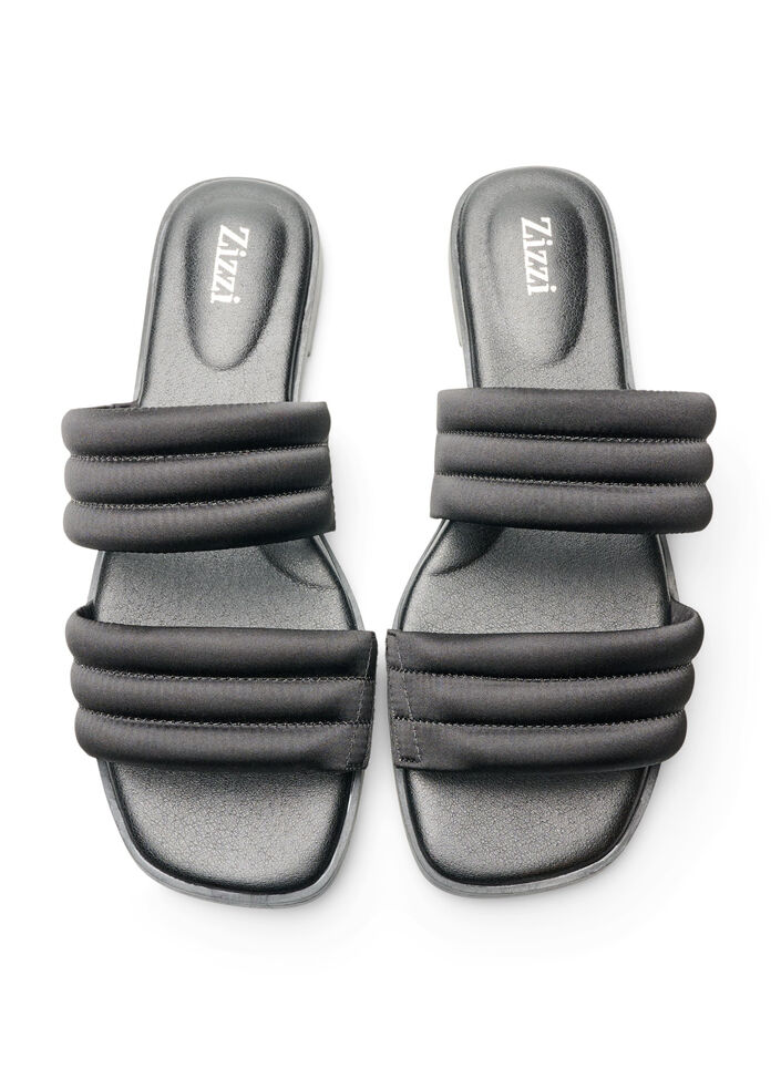 Sandal med polstrede remme, Sort, Packshot image number 2