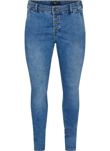 Ekstra slim Sanna jeans, Blue denim, Packshot image number 0