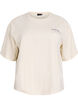 Oversize t-shirt med rygprint, Beige, Packshot image number 0